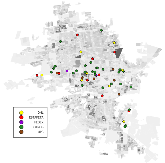 couriers in relation to population